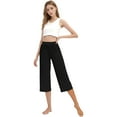 thumbnail image 4 of Women's Capri Sweatpants Yoga Capri Pants Cozy Wide Legs Cropped Capri with Pockets, Lounge Jogger Pants Workout Yoga Capris, 4 of 6
