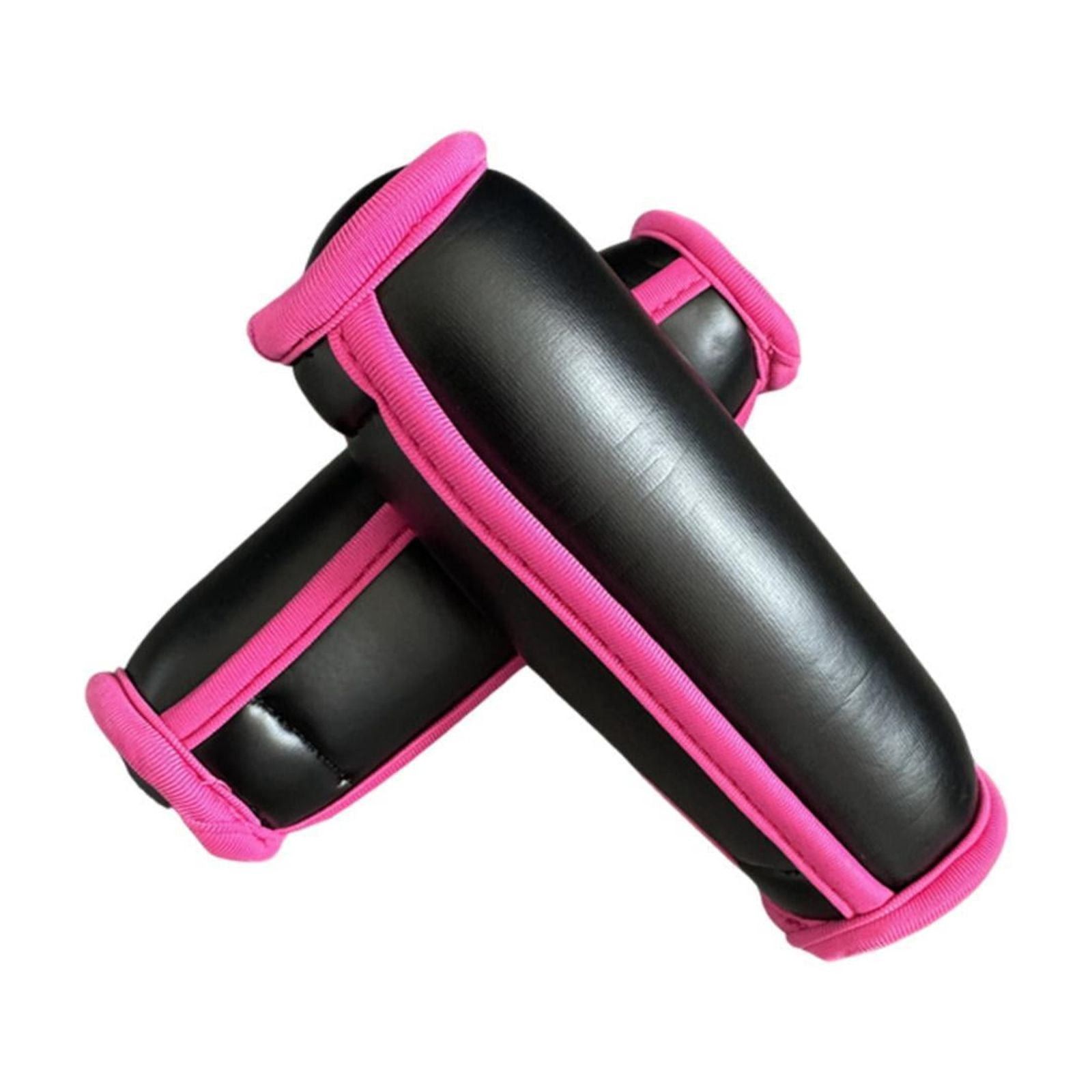 funtasica 2Pcs Handle Weights Soft Dumbbells Total 1lb Workout with Hand Strap Walking Weights for Cardio Mom Dad Women Men Gym Fitness Black Pink