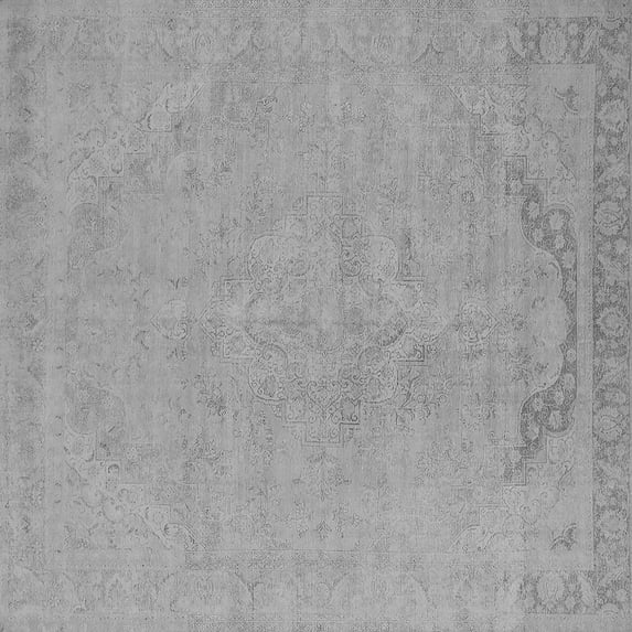 Ahgly Company Indoor Square Oriental Gray Industrial Area Rugs, 7' Square
