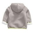thumbnail image 4 of Odeerbi Toddler Boys Girls Winter Fleece Lined Jacket 2024 Fashion Solid Color Cute Keep Warm Plush Thickening Zipper Hoodie Coat Gray 5-6 Years, 4 of 4