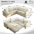 thumbnail image 2 of LLappuil Sectional Sofa, Pull Out Sofa Bed King Size, 5 Seat Chenille Sofa Couch Convertible Sleeper Sofa Bed for Living Room Beige, 2 of 9