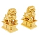 thumbnail image 1 of Un Par De Estatuas De Leones De Feng Shui Chino Escultura Leones Protección De La Oro s, 1 of 9
