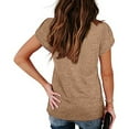 thumbnail image 4 of Blouses for Women Deep V Neck Short Sleeve Tops Curved Hem Shirts Trendy Blouses Casual Loose Tees Tops, 4 of 6