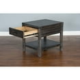 thumbnail image 2 of Sunny Designs Dundee 22" Transitional Mindi Wood End Table in Dark Brown, 2 of 5