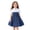 Blue, variant on ZHOGXU Big Kids Girls Denim Dress Short Sleeve Lapel Patchwork Adjustable Waist Comfortable Stylish Dresses For Party And Daily Wear Blue 4-5 Years