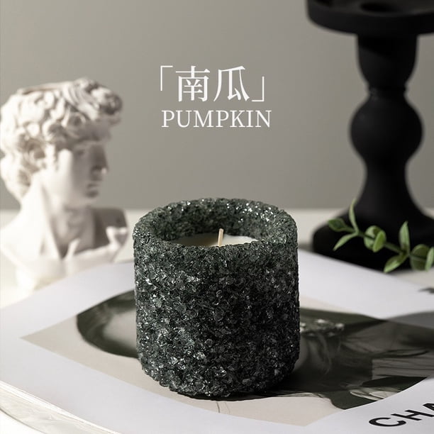 Xiao Hua 1 vela de aromaterapia de cristal triturado natural gris oscuro, regalo de alta gama, recuerdo de cumpleaños, adorno decorativo de alto valor para el hogar.