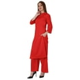 thumbnail image 3 of Bimba Robe Indienne Traditionnelle Unie pour Femmes Kurta et Pantalon Palazzo Ensemble, 3 of 7