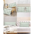 thumbnail image 6 of Sage Green Checkered Satin Pillowcase for Hair and Skin with Zipper, Soft Breathable Cooling Silk Pillow Cases, Green White Buffalo Plaid Body Pillow Covers Bed Pillows 20"x54", 6 of 6
