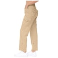 thumbnail image 3 of SNKSDGM Women's Plus Women's Pants Petite Linen Black Pants for Women with Pockets Women High Waisted Wide Leg Pants Fashion Drawstring Elastic Trousers Comfy Straight Leg Long Pants with Pockets, 3 of 8