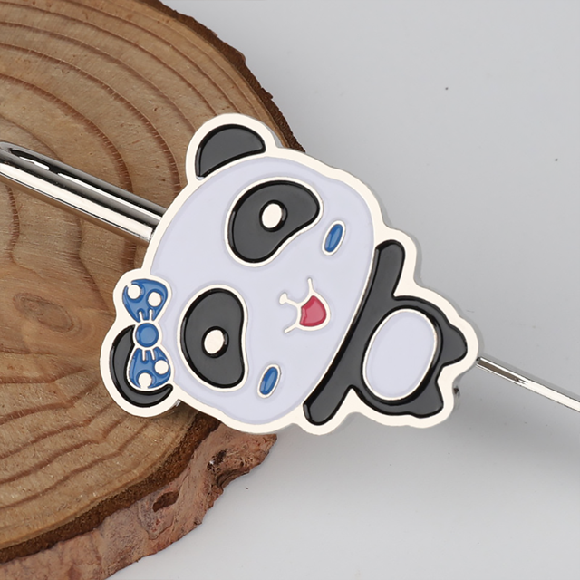 Marcadores de moda de acero inoxidable Exquisito Panda Kids Clip de libro Suministros de oficina (Bowknot panda)