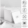 thumbnail image 4 of Bathroom Accessories Set Resin 6PCS, Square Toothbrush Holders Set Complete with Soap Dispenser, Vanity Tray, Tumbler, Cups and Cotton Swab Jars (White Diamond, Resin Bath 6 PCS), 4 of 16