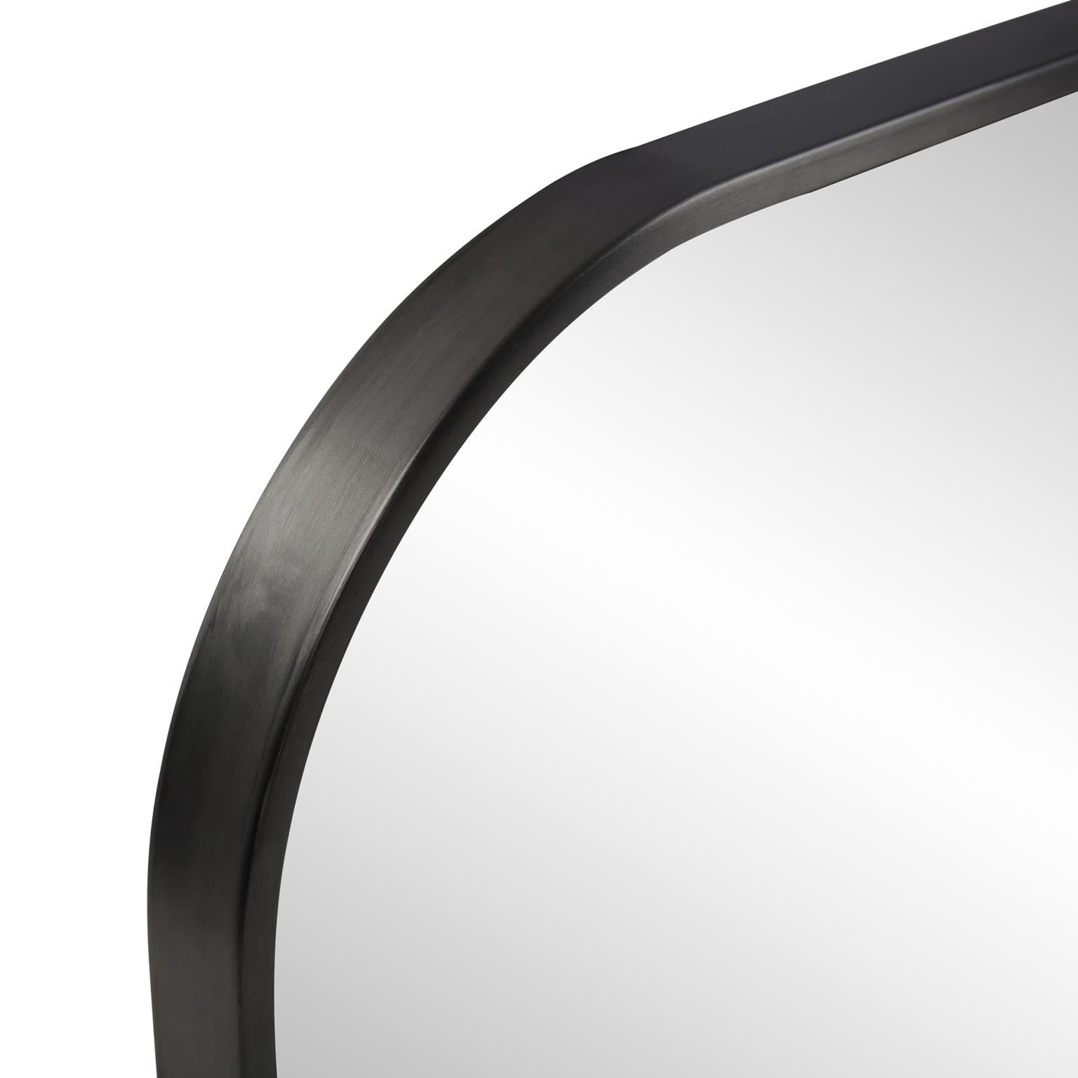 Tyler Dillon Brushed Black Square Stainless Steel Framed Vanity Mirror - 30" x 30"