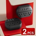 thumbnail image 2 of LEEYNEER 7-in-1 Power Strip with USB Ports  3 USB-A & 1 USB-C Ports  3 AC Socket Outlets - Compact  Portable Wall Socket for Home  Office  Travel - Multi-Device Charging & Heating  Rectan, 2 of 6