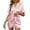 Pink, variant on Ekouaer Women Silk Pajamas Set Short Sleeve Satin Sleepwear V-Neck 2 Piece Loungewear