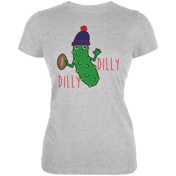Vegetable Pickle Dilly Dilly Football Juniors Soft T Shirt Heather SM