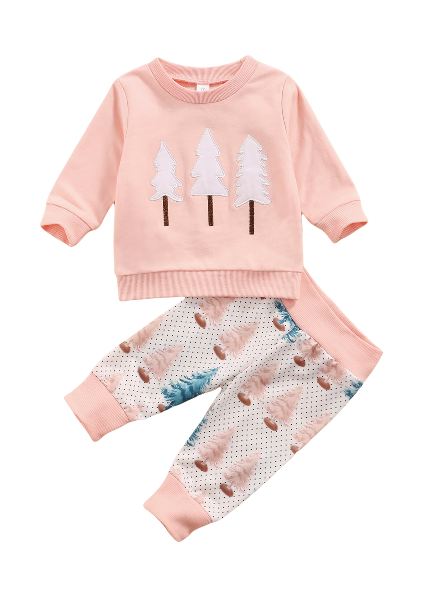 Baby Toddler Kids Unisex Longsleeve Pullover Tree Pattern Printed Cotton Sweatshirt Top,White 18-24M 