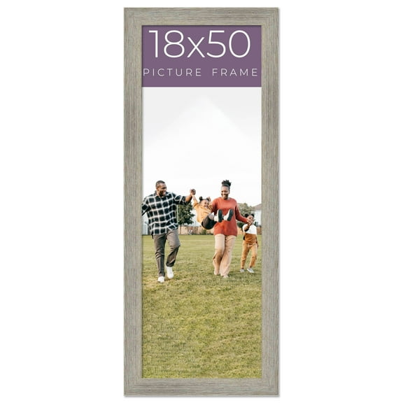 18x50 Frame Grey Real Wood Picture Frame Width 1.5 Inches | Interior Frame Depth 0.5 Inches | Barn