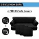 thumbnail image 4 of Fundas de sofá de 4 Piezas con Forma de T, Aspecto de Cuero, para sofá de 3 Cojines, Protector de Muebles, Funda de sofá elástica con 3 Fundas de asi Negro Sofá con 3 Cojines en Forma de T, 4 of 4