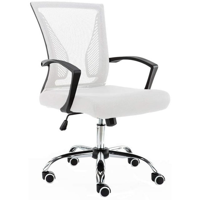 Modern Home Zuna Ergonomic Mesh Back Office Desk Chair, Black & White