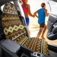 thumbnail image 4 of POLERO Brown Geometric Stripe Terry Cloth Car Seat Cover, Waterproof Stain Resistant Sweat Protector, Universal Fit for Sedan SUVs Cars, 4 of 7