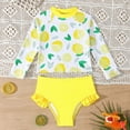 thumbnail image 2 of TOWED22 Girls Rash Guard Set Long Sleeve Two Piece Swimsuit with UPF 50+ Sun Protection for Girls 3-8 Years Yellow,6-7 Y, 2 of 7