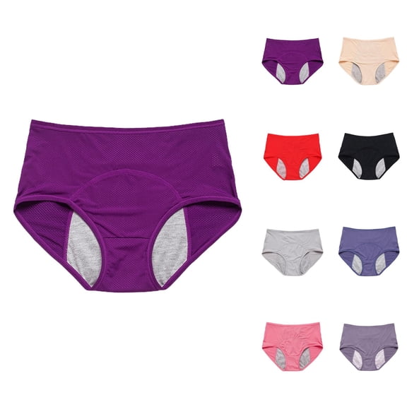 Leak-Proof Plus Size Menstrual Underwear for Women, Medium to High Waisted Sanitary Pants, Size L–8XL (40–150 kg), Leakproof Before & After Period