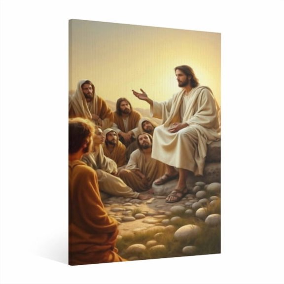Vintage Jesus Canvas Wall Art Paint Framed, Jesus Pictures Canvas Print Posters Wall , Christian Christmas Wall Art Home Decor for Living & Prayer Room Bedroom Wall Decor Framed