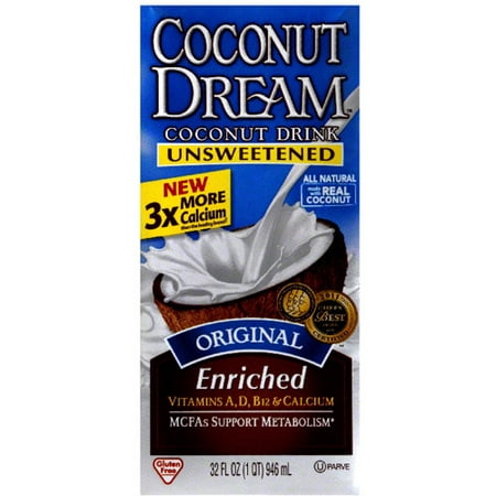 (Pack of 12) Coconut Dream Unsweetened Original Enriched Coconut Drink, 32 fl