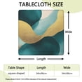 thumbnail image 2 of Teal and Gold Marble Fluid Art Pattern Square Fitted Tablecloth with Elastic Edge,Square Table Cover,Washable Elastic Table Cover for Home Kitchen Party Decor 34"x34", 2 of 6