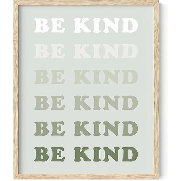 HAUS AND HUES Positive Quotes Wall Decor - Be Kind Poster Quotes Wall Art, Kindness Quote Affirmation Wall Decor, Cute Quote Posters for Teen, Cute Posters Encouragement (16" x 20" Framed Beige)