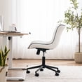 thumbnail image 2 of Kidol & Shellder Armless Desk Chair, Soft Faux Leather Swivel Office Task Chair, White, 2 of 6