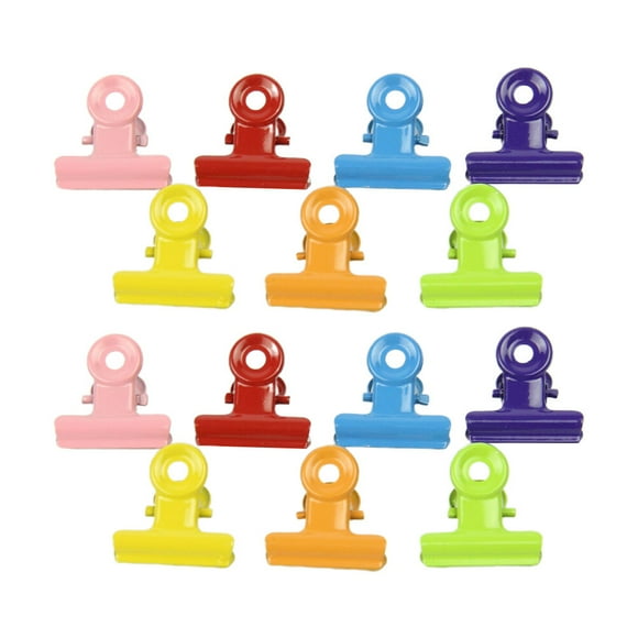 Milisten 20pcs 31mm Small Metal Lacquered Clips Bill Holder Paper Clamps Clips for Office School (Mixed Color)