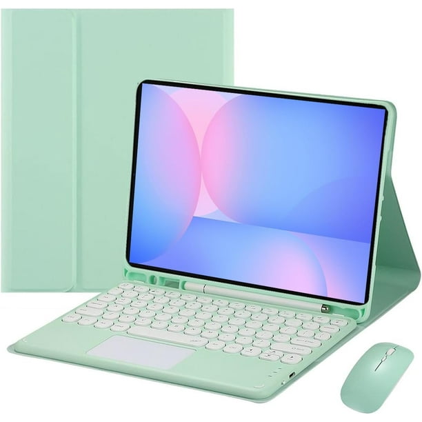 Funda con teclado táctil para Samsung Galaxy Tab S10 FE/ S9 FE 5G de 10,9 pulgadas/Tab S9 de 11 pulgadas, con ratón - Teclado Bluetooth táctil magnéticamente desmontable