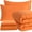 Orange, variant on Ntbay 5 Piece Twin Bedding Comforter Set, Ultra Soft and Breathable Bed in a Bag, Includes Quilted Comforter, Fitted Sheet, Flat Top Sheet, 2 Envelope Pillowcases, Orange