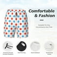 thumbnail image 5 of Lsque Mens Swim Trunks Red Blue Polka Dots Pattern - Bathing Suit Compression Liner - Beach Swim Shorts Swimwear - (S-3XL) - Stretch Quick Dry -3X-Large, 5 of 9