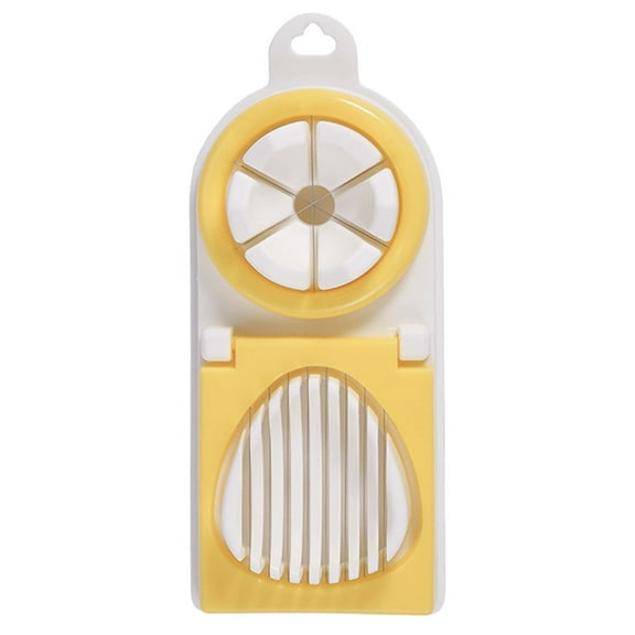 GOOHOCHY Egg Slicer for Boiled Egg Made of Stainless Steel and PP Yellow Color for Home Use Kitchen Tool