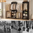 thumbnail image 5 of Homieasy Closet Organizers and Storage, 20.5-120'' W Closet System with 5 Hanging Rods, Shelving Tower, Wooden Walk-in Wardrobe Storage, Black, 5 of 7