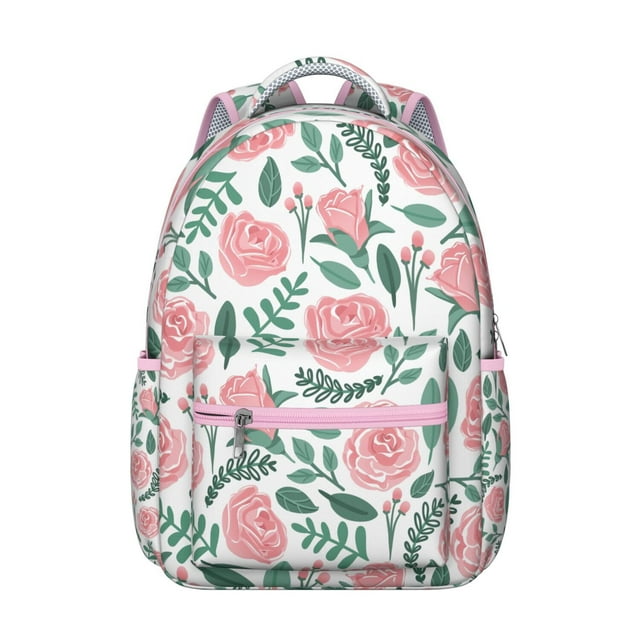 Floral and Bee Artwork School Backpack for Students Wear-Resistant and Comfortable Students’s Bag with Watercolor Flower Pattern, Ideal for Outdoor Activities