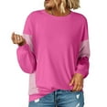 thumbnail image 5 of HAiming Womens Casual Oversized Sweatshirt Long Sleeve Crew Neck Color Block Pullover Tops Side Slit Trendy Clothes, 5 of 6