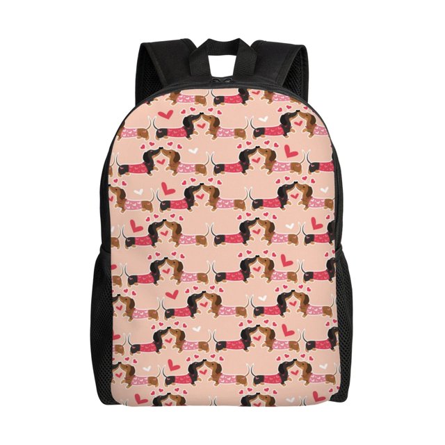 Fotbe Dachshund Couple Mochila de Viaje para Laptop, Mochila Ejecutiva Delgada y Resistente 15.6"