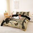 thumbnail image 3 of Homewish Dark Halloween Owl Bedding,Vintage Butterfly Print Duvet Cover Full,Sepia Brown Cream,Black Reversible,3 Pieces,1 Duvet Cover and 2 Pillowcases, 3 of 6