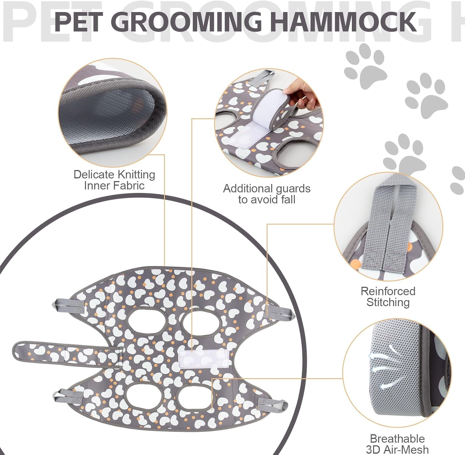 2PACK Pet Grooming Hammock with Nail Clippers/Nail Trimmers/Grooming Scissors, Dog Grooming Harness for Nail Trimming, Pet Grooming Sling Helper