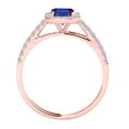 thumbnail image 3 of Mauli Jewels Rings for Women 0.75 Carat Stylish Look Diamond And Emerald Shape Tanzanite Ring 4-prong 10k Rose Gold, 3 of 6