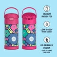 thumbnail image 2 of THERMOS FUNTAINER 12 Ounce Stainless Steel Vacuum Insulated Kids Straw Bottle, Mod Flowers, 2 of 6