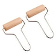 thumbnail image 3 of KAKOWELY 2 Pcs Outil de Roulement en Argile Bois Poignée Durable Rouleau en Argile Polymère Outil de Estampage Rouleau Brayer, 5.51"X3.35"X1.1", 3 of 5