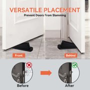 WEPSEN Heavy Duty Wedge Doorstop Rubber Door Stopper for Residential and Commercial Use, Black, 4.8 in. x 2.2 in. x 1.3 in., 4 Pack