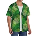 thumbnail image 2 of Sikiie Green Flower Men's Cuban Shirt, Hawaiian Shirts, Business Casual Button Down Shirts, Short Sleeve Shirt-4X-Large, 2 of 5