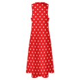 thumbnail image 5 of Robe Rétro à Pois Rouge et Blanc Robe Maxi Mignonne Streetwear Boho Longues Robes Femme Col en V Design Surdimensionné Vestido, 5 of 5