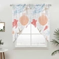 thumbnail image 5 of Orange Red Blue Coastal Nautical Kitchen Window Curtains, Swag Curtains Valance for Bedroom Living Room Bathroom, Beach Sea Turtle Ocean Coral Starfish Rod Pocket Window Block Drapes 2 Panels 36"x63", 5 of 9