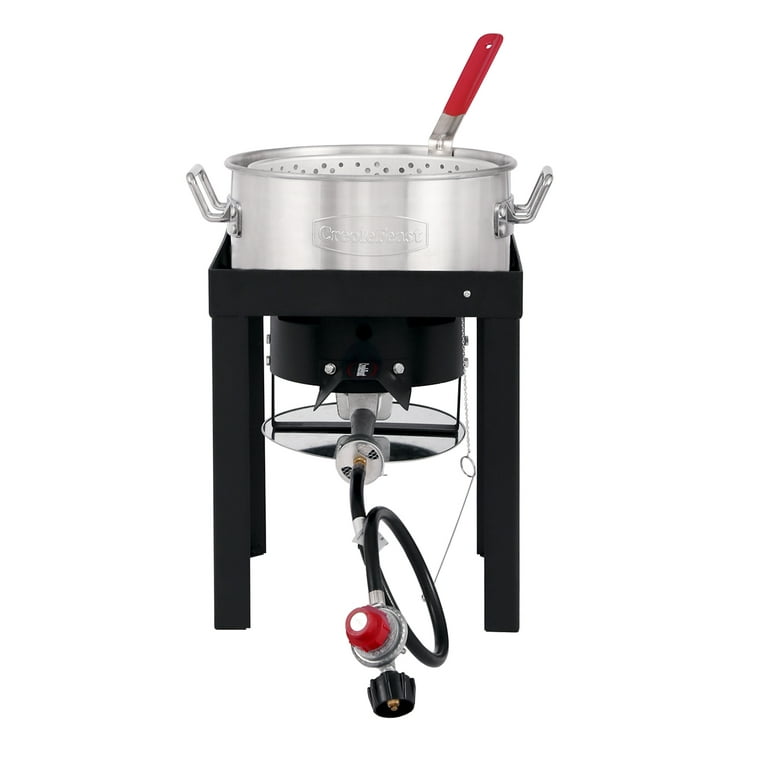 Feasto Turkey Fryer and Fish Boiler Set with 30 qt and 10 qt Aluminum